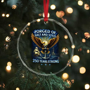 Navy Veteran 250th Anniversary Crystal Glass Ornament Forged of Salt and Steel US Naval Ships 250th Anniversary TS10 Print Your Wear