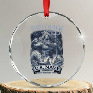 Navy Veteran Crystal Glass Ornament King Neptune Shellback Ancient Order Of The Deep TS11 Transparent Glass 3'' Circle Print Your Wear