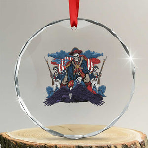 NE Dark Football Spirit Rivalry Crystal Glass Ornament Game Day Lover Gift TS12 Transparent Glass 3'' Circle Print Your Wear