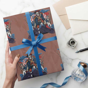 NE Dark Football Spirit Rivalry Wrapping Paper Roll Game Day Lover Gift TS12 Mocha Print Your Wear