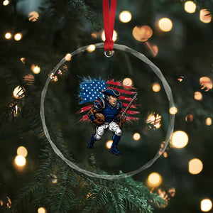 NE Football Fan Supporter Crystal Glass Ornament American Flag Pride Gift TS12 Print Your Wear