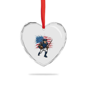 NE Football Fan Supporter Heart Crystal Glass Ornament American Flag Pride Gift TS12 Print Your Wear