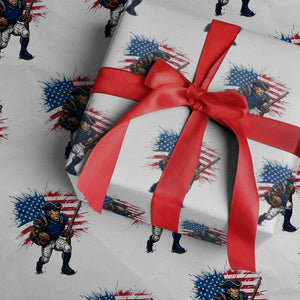 NE Football Fan Supporter Wrapping Paper Roll American Flag Pride Gift TS12 White Print Your Wear