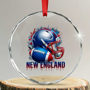 NE Football Spirit Crystal Glass Ornament Game Day Sports Fan Gift TS12 Transparent Glass 3'' Circle Print Your Wear