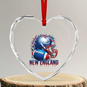 NE Football Spirit Heart Crystal Glass Ornament Game Day Sports Fan Gift TS12 Transparent Glass 3'' Heart Print Your Wear
