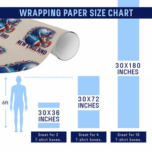 NE Football Spirit Wrapping Paper Roll Game Day Sports Fan Gift TS12 Print Your Wear