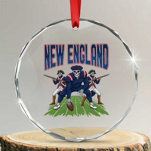 NE Gothic Skeleton Crystal Glass Ornament Football Lover Gift TS12 Transparent Glass 3'' Circle Print Your Wear