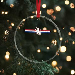 Nederland Dutch Republic Lion Vintage Holland Flag Crystal Glass Ornament
