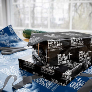 Need Prayer Tap My Shoulder Bible Verse Christian Wrapping Paper Roll TS11 Black Print Your Wear