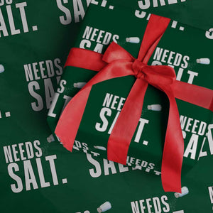 Needs Salt Wrapping Paper Roll Funny Cooking Baking Foodie TS14 Green Print Your Wear