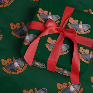 Neil The Seal Be Ungovernable Wrapping Paper Roll Funny Tasmania Elephant Seal Road TS11 Green Print Your Wear