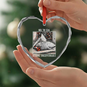 Neil The Seal Become Ungovernable Heart Crystal Glass Ornament Vintage Elephant Seal Animal Meme TS14 Print Your Wear