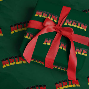 Nein Germany Wrapping Paper Roll No Saying Funny German Flag Oktoberfest TS10 Green Print Your Wear