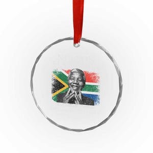 Nelson Mandela Quote Crystal Glass Ornament I Never Lose I Either Win Or I Learn Vintage South African Flag TS11 Print Your Wear