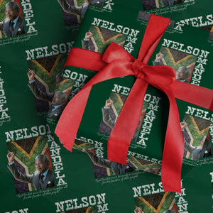 Nelson Mandela Quote Wrapping Paper Roll Real Leaders Must Be Ready To Sacrifice All For The Freedom TS11 Green Print Your Wear