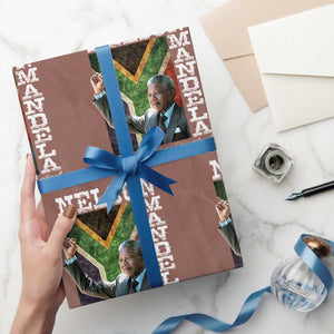 Nelson Mandela Quote Wrapping Paper Roll Real Leaders Must Be Ready To Sacrifice All For The Freedom TS11 Mocha Print Your Wear