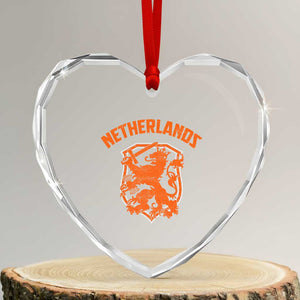 Netherlands Dutch Republic Lion Vintage Holland Crest Heart Crystal Glass Ornament