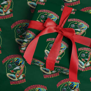 Neurodiverse Universe Wrapping Paper Roll Neurodiversity Embrace ADHD Autism ASD TS02 Green Print Your Wear