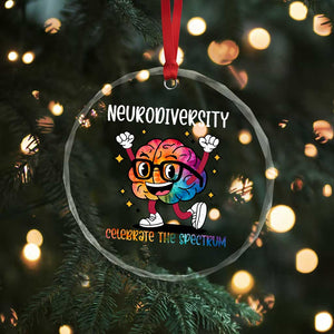 Neurodiversity Brain Crystal Glass Ornament Celebrate The Spectrum Autism Acceptance ASD ADHD TS02 Print Your Wear