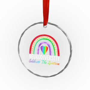Neurodiversity Crystal Glass Ornament Autism Spectrum ASD ADHD Rainbow Boho TS02 Print Your Wear