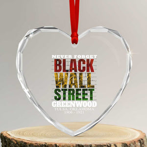 Never Forget Black Wall Street Heart Crystal Glass Ornament Tulsa Oklahoma Black History Month TS11 Transparent Glass 3'' Heart Print Your Wear