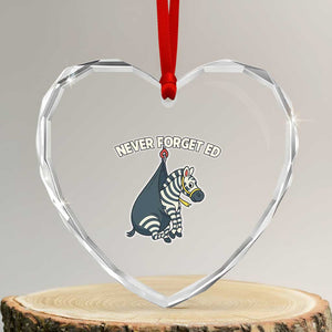 Never Forget Ed The Zebra Meme Heart Crystal Glass Ornament Funny Viral Animal Escape Internet Humor Fans TS02 Transparent Glass 3'' Heart Print Your Wear