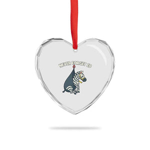Never Forget Ed The Zebra Meme Heart Crystal Glass Ornament Funny Viral Animal Escape Internet Humor Fans TS02 Print Your Wear