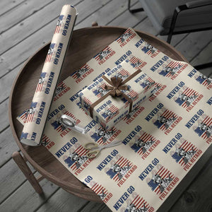 Never Go Full Retard Funny 4th of July Soldier Quote Wrapping Paper Roll Patriotic American Flag Fireworks Dark Humor