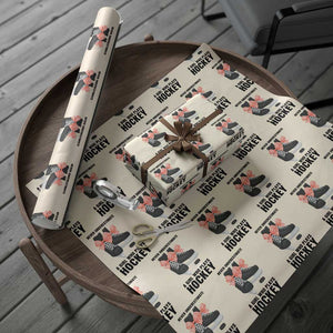 Never Underestimate A Girl Hockey Player Gift Idea Wrapping Paper Roll TS12 Beige Print Your Wear
