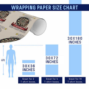 Never Underestimate An Old Man Plays Darts Wrapping Paper Roll Gothic Darts Player TS12 Print Your Wear