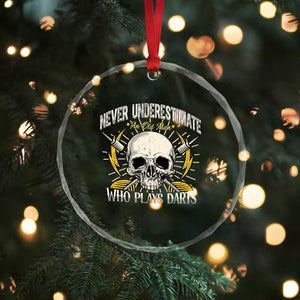 Never Underestimate An Old Who Plays Darts Crystal Glass Ornament Funny Darts Fan TS12 Print Your Wear