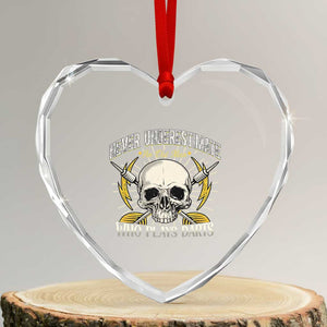 Never Underestimate An Old Who Plays Darts Heart Crystal Glass Ornament Funny Darts Fan TS12 Transparent Glass 3'' Heart Print Your Wear