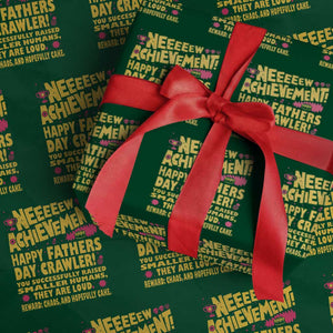 New Achievement Happy Fathers Day Crawler Wrapping Paper Roll Funny Gamer Dad LitRPG Gaming Milestone