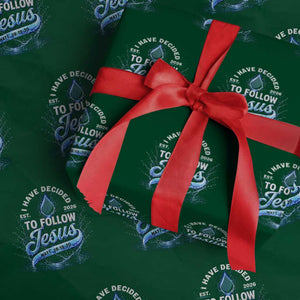 New Baptist Believer Wrapping Paper Roll Have Decided To Follow Jesus 2026 TS10 Green Print Your Wear