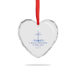 New Believer Heart Crystal Glass Ornament I Have Decided To Follow Jesus In Baptism Cross Water TS10 Print Your Wear
