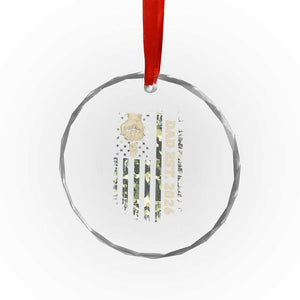 New Dad 2026 Crystal Glass Ornament Camo American Flag Military Dad Father's Day TS14 Print Your Wear