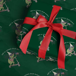 New Dad Frog 4th of July Wrapping Paper Roll Off to Commit Dad Foolery