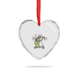New Dad Frog 4th of July Heart Crystal Glass Ornament Off to Commit Dad Foolery