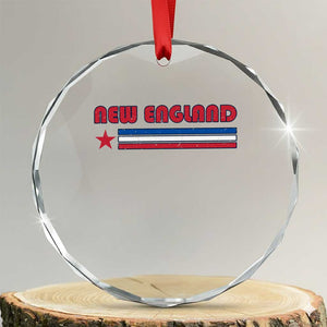 New England Fan Crystal Glass Ornament Vintage Athletic Sports Star And Stripes TS11 Transparent Glass 3'' Circle Print Your Wear