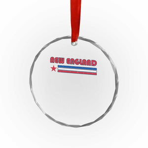 New England Fan Crystal Glass Ornament Vintage Athletic Sports Star And Stripes TS11 Print Your Wear