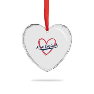 New England Vintage Red Heart Sport Fan Game Day Heart Crystal Glass Ornament TS11 Print Your Wear