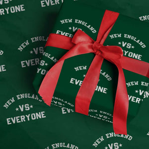 New England Vs Everyone Wrapping Paper Roll Vintage Distressed Jersey Football Game Day TS11 Green Print Your Wear