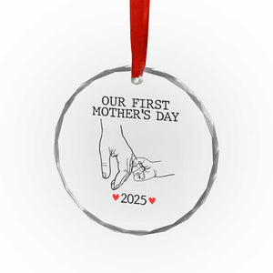 New Mom Est. 2025 Crystal Glass Ornament First Mothers Day Matching Gift Light TS02 Print Your Wear