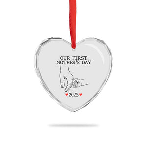 New Mom Est. 2025 Heart Crystal Glass Ornament First Mothers Day Matching Gift Light TS02 Print Your Wear