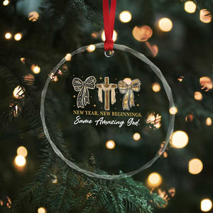 New Year New Beginnings Same Amazing God Crystal Glass Ornament Christian New Years Eve TS11 Print Your Wear