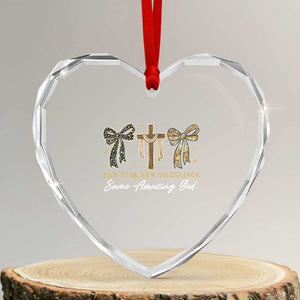 New Year New Beginnings Same Amazing God Heart Crystal Glass Ornament Christian New Years Eve TS11 Transparent Glass 3'' Heart Print Your Wear