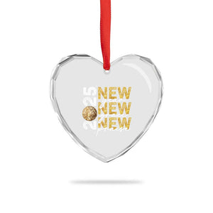 New Year New Grace New Praise 2025 Heart Crystal Glass Ornament TS11 Print Your Wear