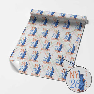 New York 2026 Pride Statue of Liberty Holding Basketball Graphic Wrapping Paper Roll Retro NY 26 Champs Sports Fans