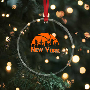 New York Skyline NY State Pride Crystal Glass Ornament Game Day Sports Fan TS14 Print Your Wear
