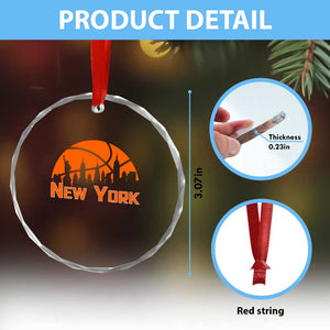 New York Skyline NY State Pride Crystal Glass Ornament Game Day Sports Fan TS14 Print Your Wear